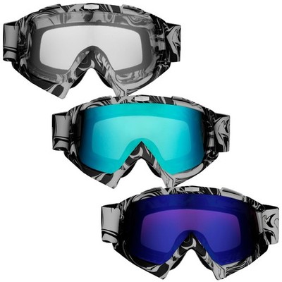 Motocross Brille Motorradbrille Racing Googles Schutzbrille Endurobrille Silber