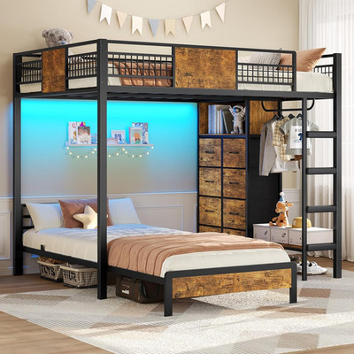 ADORNEVE Bunk Bed Twin over Twin Size with 8 Storage Drawers, Twin Bunk Beds wit