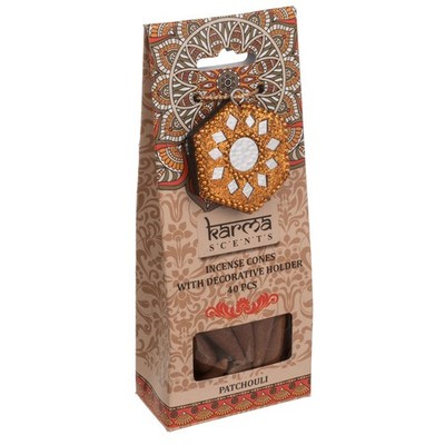 Räucherkegel Räucherkerzen 40 Stück inkl. Halter verschiedene Düfte Karma Scents