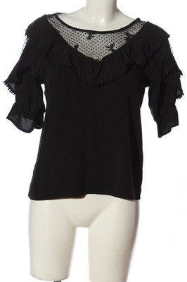 MONI & CO Schlupf-Bluse Damen Bluse Gr. DE 36 schwarz Casual-Look