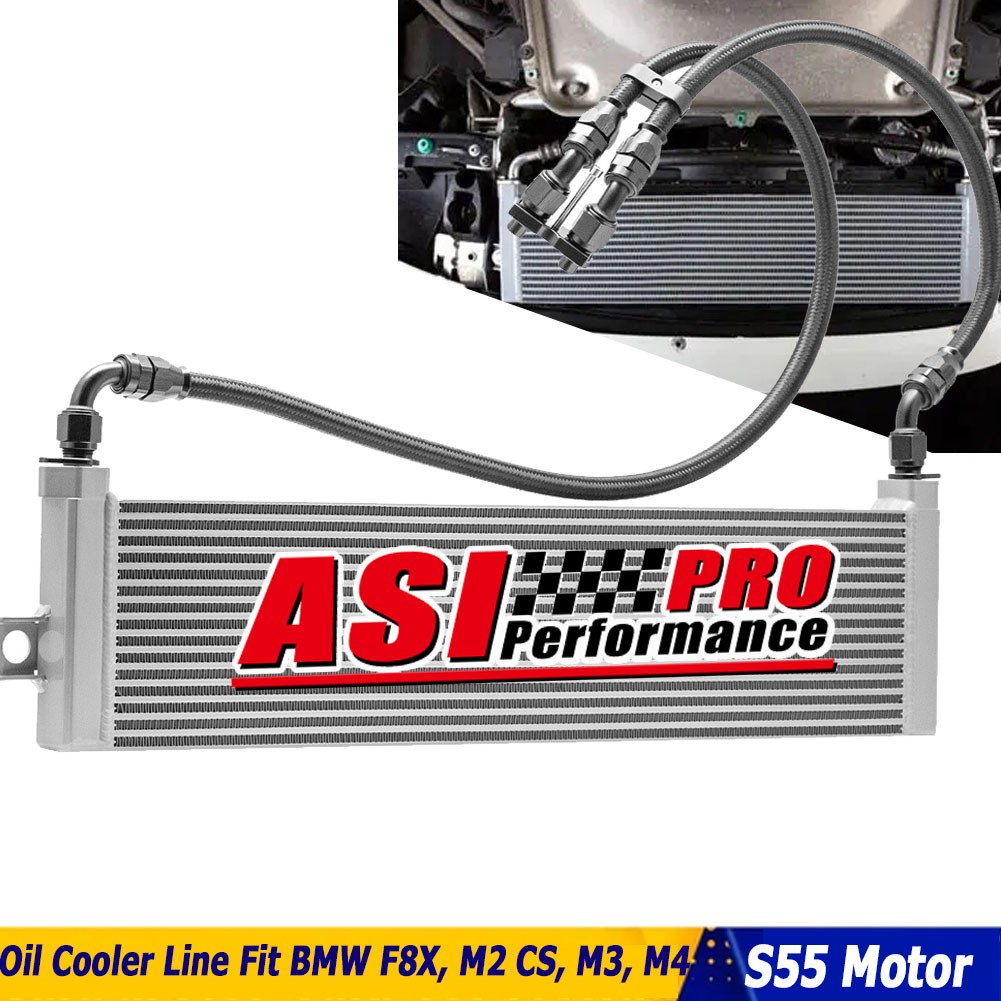 Aluminum Oil Cooler +Insect Net & Line Kit for 15-20 BMW M3 M4 S55 F80 F82 S55
