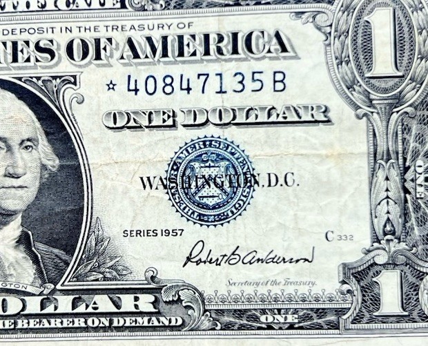 ((STAR NOTE) $1 1957 ((XF)) Silver Certificate ** PAPER CURRENCY AUCTIONS