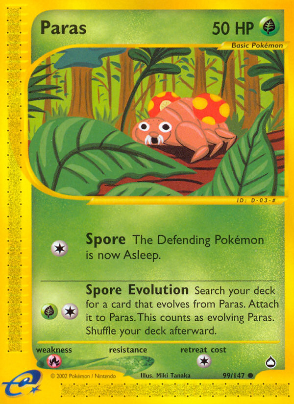 Paras (99/147) Aquapolis​ - Near Mint Pokemon TCG
