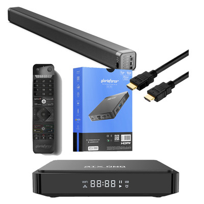 Gloriaforce Rtx UNO IPTV-Player + Soundbar   Top für TV-Entertainment!