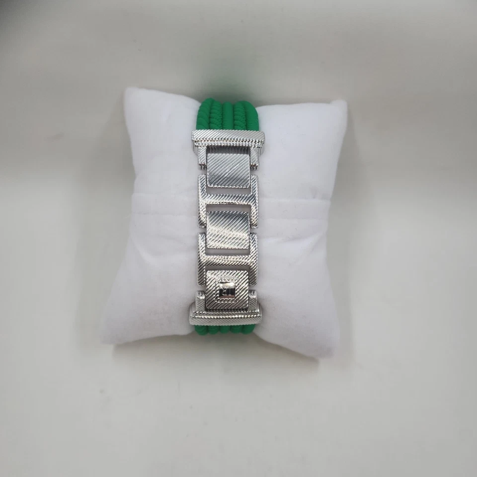 Reloj Judith Ripka Silicona y Acero Inoxidable Verde Foto 4 de 4