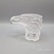 Vintage Lalique France Tete d'Aigle Crystal Eagle Head Paperweight/Ornament