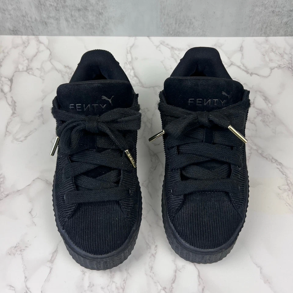 Puma x Fenty by Rihanna Black Corduroy Creeper Phatty Sneakers Women’s 7.5 - Image 3 of 4