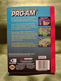 CHAMPIONSHIP PRO-AM (SEGA GENESIS, 1992) INCL. GAME CARTRIDGE, MANUAL, REG. CARD