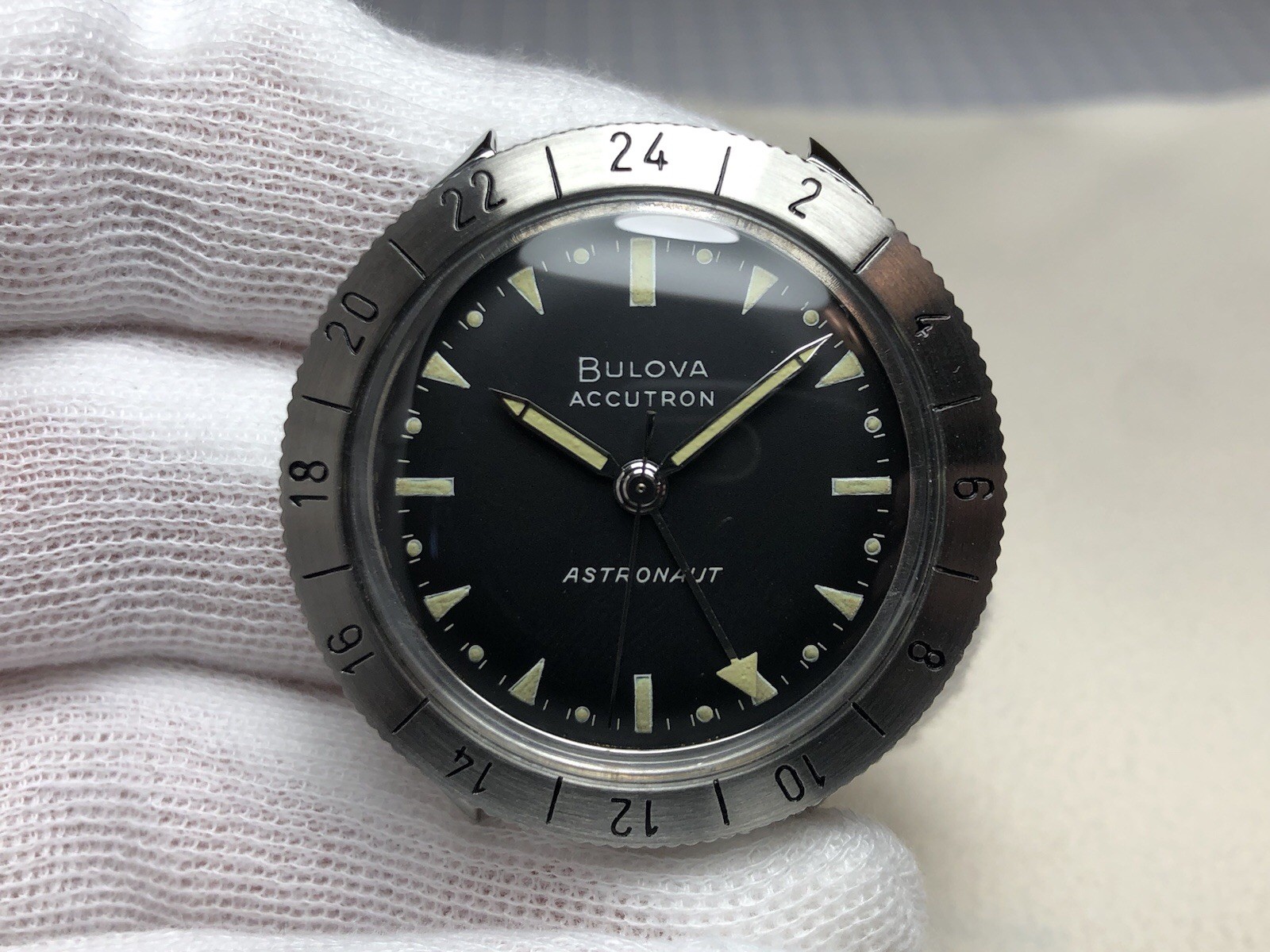 Restored 1966 Bulova Accutron Astronaut GMT Tuning Fork 214HN Men's Watch