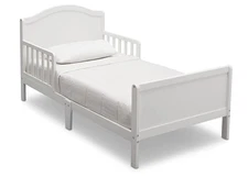 Delta Children Bennett Wood Toddler Bed - Greenguard Gold Certified Bianca White