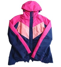Campri Ski Jacket Size 12 Womens Pink Navy  Hood Warm Snow