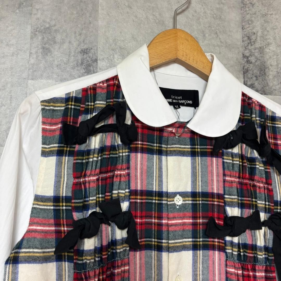 Comme Des Garcons Toricot 17S Check Ribbon Shirt Made In