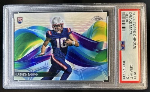 2024 Topps Chrome Drake Maye Helix RC Rookie #H-9 Patriots PSA 10 GEM MINT