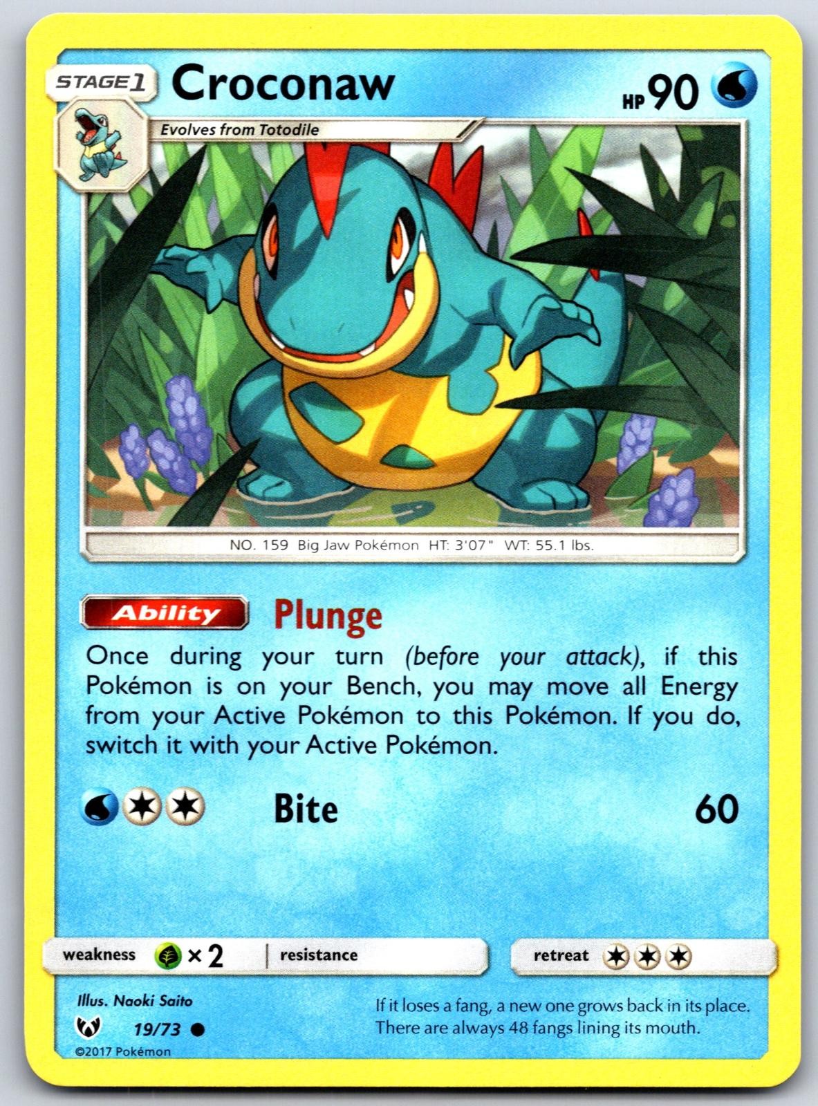 Croconaw 19 C Shining Legends Pokemon NM