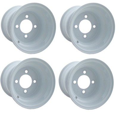 GTW 10'' Steel Golf Cart Wheel | Centered | White | 4x101.6mm Bolt Pattern