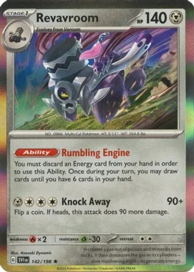 Revavroom - 142/198 - Holo Rare (Lp) Scarlet & Violet - Base Set - Metal Pokémon
