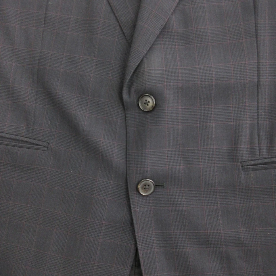 Traje Ermenegildo Zegna Ultimo Para Hombres Gris Oscuro A Cuadros 2 Botones Plisados Pantalones Italia Foto 4 de 4