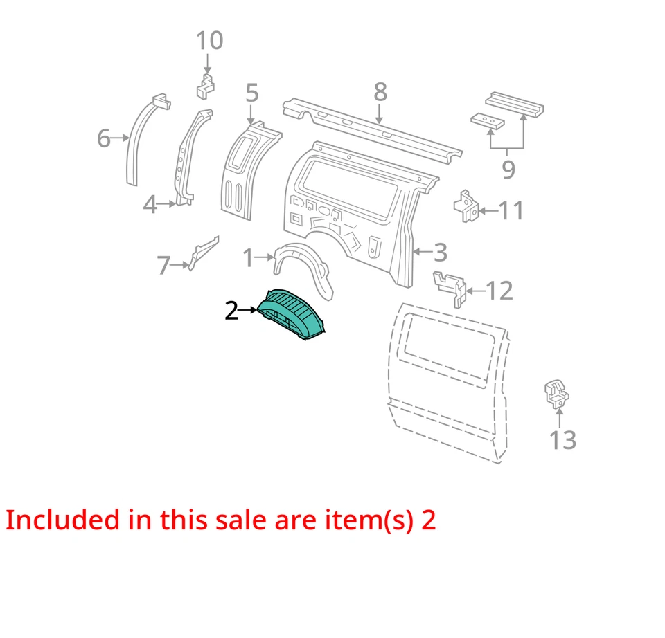 2003-2014 FORD E-350 SUPER DUTY E-150 PANEL & W'HOUSE, QTR, INNE F2UZ1527886A - Imagem 3 de 4