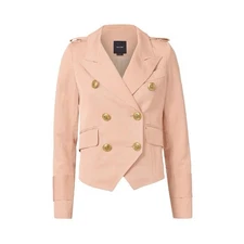 Smythe Pogoda Cadet Double Breasted Blazer Pink Short Jacket Size 2. MSRP $695