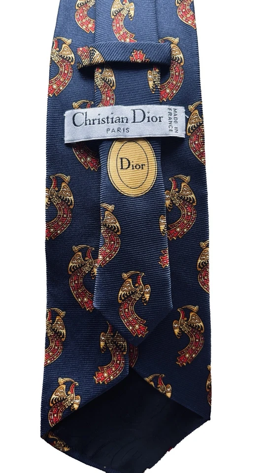 Corbata Christian Dior auténtica de seda vintage para hombre Foto 3 de 3
