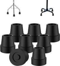 Rubber Cane Tips 8 Pack Non-Slip Quad 1/2 Inch Replacement Foot for Walking