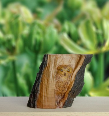 Statue owl, Wooden Owl, Owl, Owl in a tree, Handmade , Wooden Owl Animal, Gift