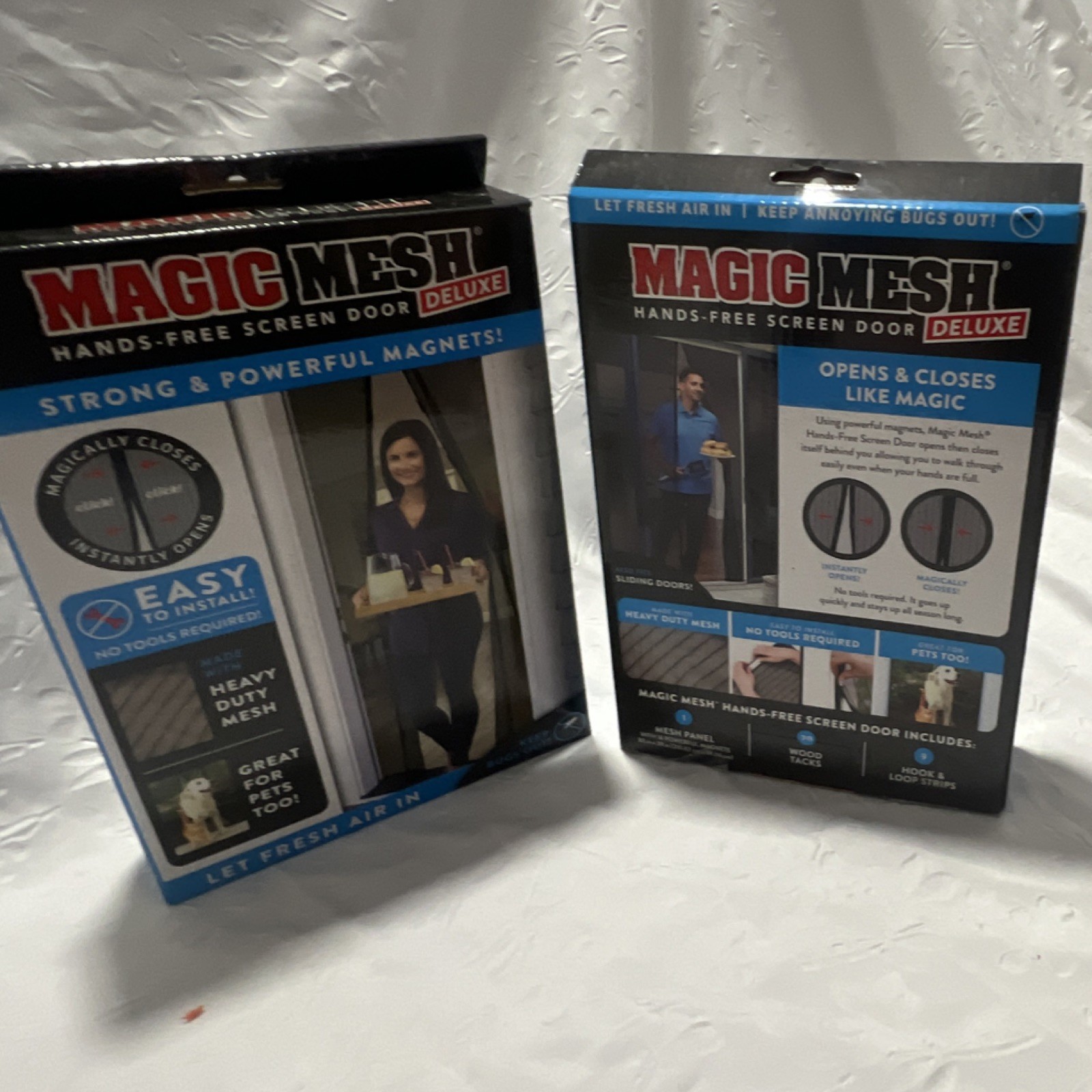 Magic Mesh Deluxe Hands-Free Screen Door Mesh Black Magnetic Closure Heavy Duty