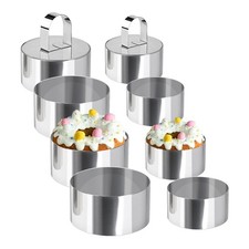 Food Ring Molds Sets For Cooking Stainless Steel Cake Rings Forming Rings With P