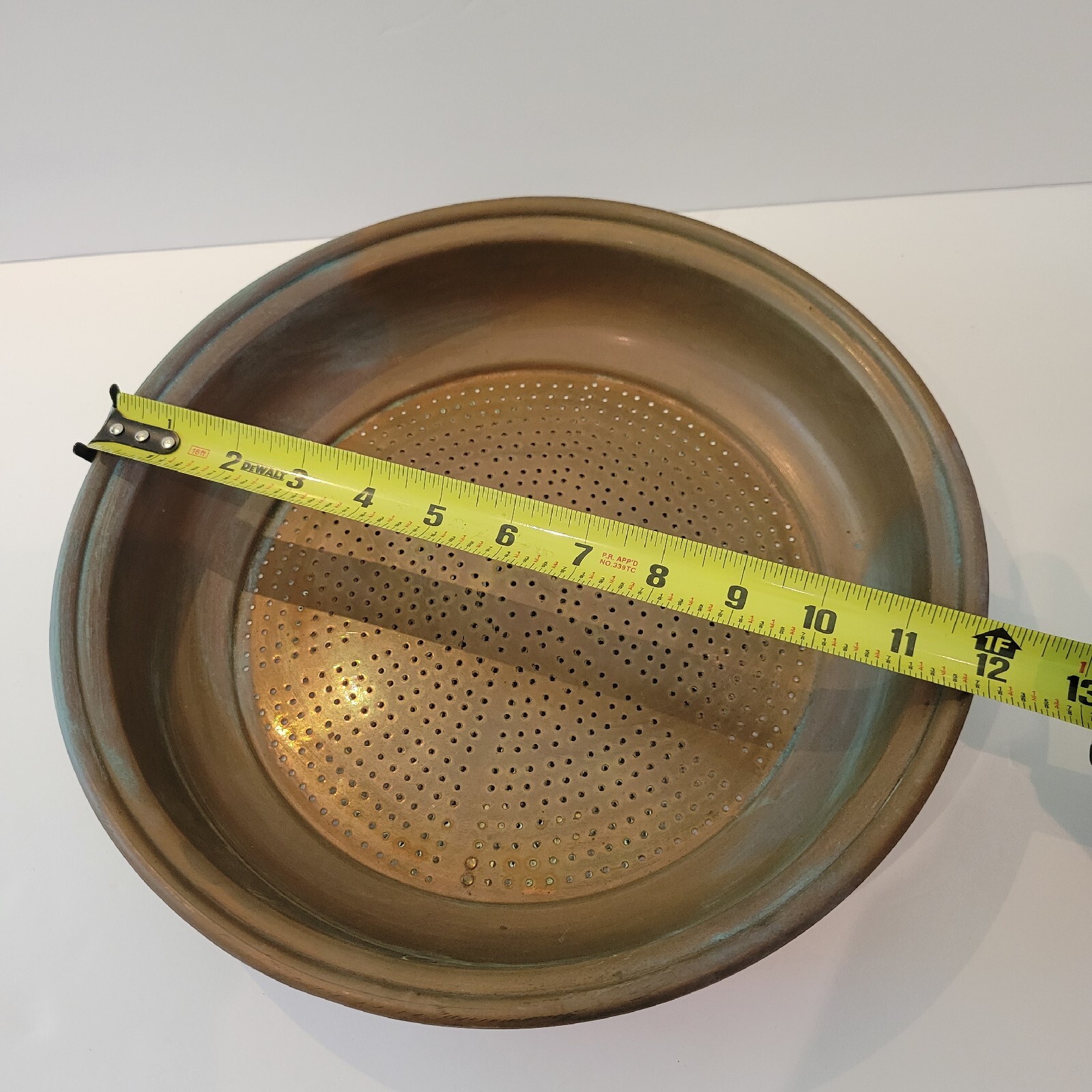 Rare Vintage 12” Copper Colander Strainer Rolled Edge Turkey Wall Decor eBay