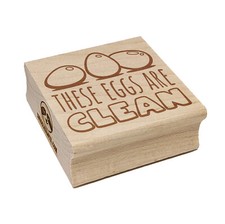 These Eggs are Clean Washed Chicken Duck Goose Quail Carton Square Rubber Stamp