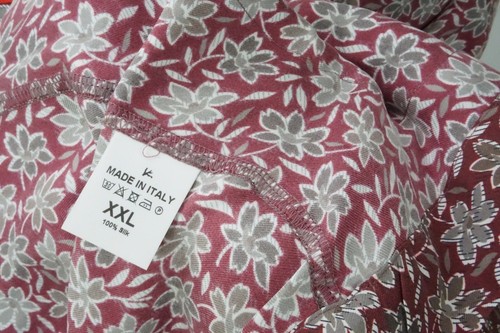 Isaia Rojo Claro Floral Cinturón Chal 100% Seda 2 PC Dormir Set Pijama Sz 2XL De - Imagen 7 de 10