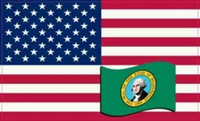 5×3 America and Washington Flag Magnet Vinyl Patriotic Decal Vehicle Magnets