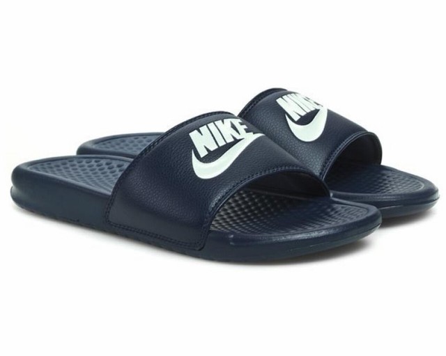 navy nike slides