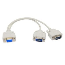 30cm DB9 Y Splitter Cable DB9 9 Pin 1 Female ale to 2 Male Rs232 Serial Split...