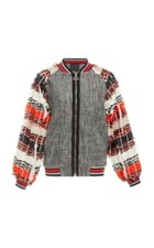 Love Binetti Women's It's My Life Contrast Bomber Jacket Size Sx Euc