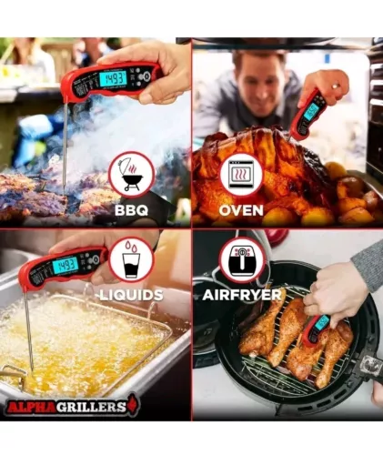 Termometro digitale lettura istantanea carne veloce per cucina alimenti cottura barbecue griglia - Foto 6 di 10