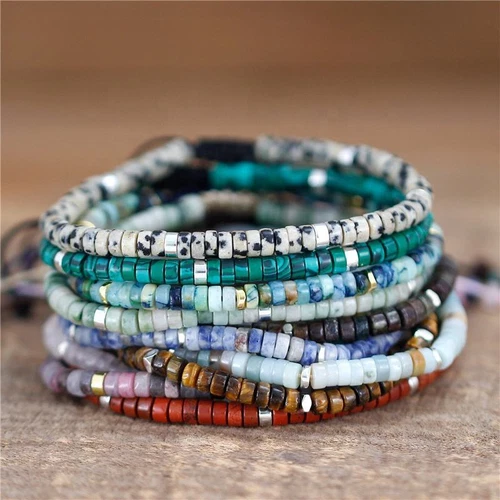 Natural Crystal Stone Bracelet Gemstone Beaded Dainty Healing Bracelet Handmade - Picture 4 of 59