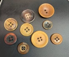 Set of 9 Vintage Vegetable Ivory Brown/Beige Buttons 1/2 - 7/8"