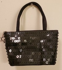 Nine West Mini Black Sequin Sparkling Purse With Star Charm "Pre-owned"