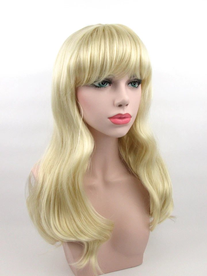 MUJER LARGO LISO ONDULADO CABELLO INFERIOR RIZOS PELUCA FLEQUILLO COMPLETO PIEL SUPERIOR PAMELA FLACA Foto 4 de 4