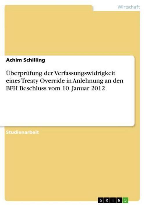 Thumbnail - Überprüfung Der Verfassungswidrigkeit Eines Treaty Override In