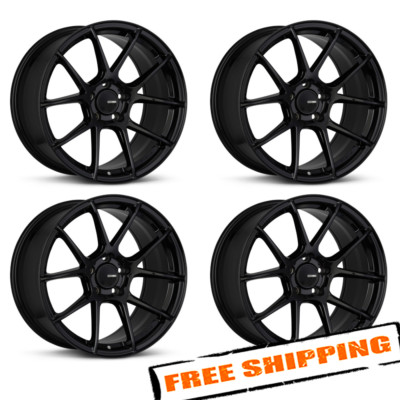 Enkei 522-885-6538BK Set of 4 18x8.5 5x4.5 38mm 72.6mm TSV Gloss