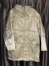 Vtg Linda Lundstrom Ivory Satin Fleece Lined Hooded Coat Women’s 10 Canada