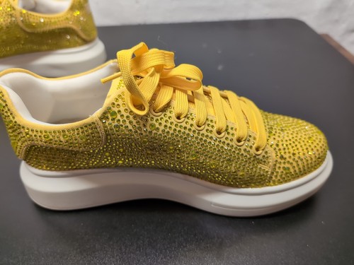 J75 by Jump Slick Sneakers Yellow Rhinestones Mens Size 8 NEW - Picture 4 of 10