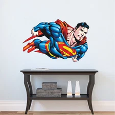Superman Flying Wall Decal Mural Designs Vinyl DC Comics Justice League s47