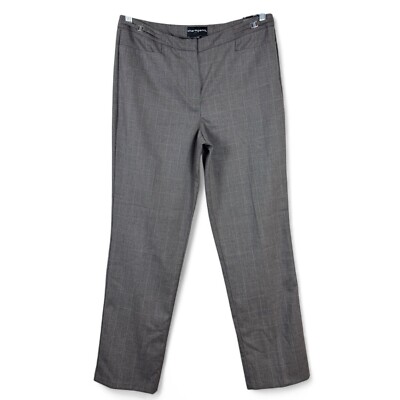 Sharagano Slim Leg Trouser Dress Pants Womens 10 Gray Sits Below Waist New