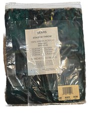 Green Tartan Plaid Vtg Sears Stadium Throw Fringed Throw Stadium Blanket New