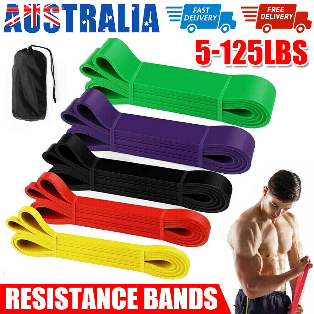 5x Resistance Bands Power Loop Exercise Yoga Fitness Yoga Strength Workout Home