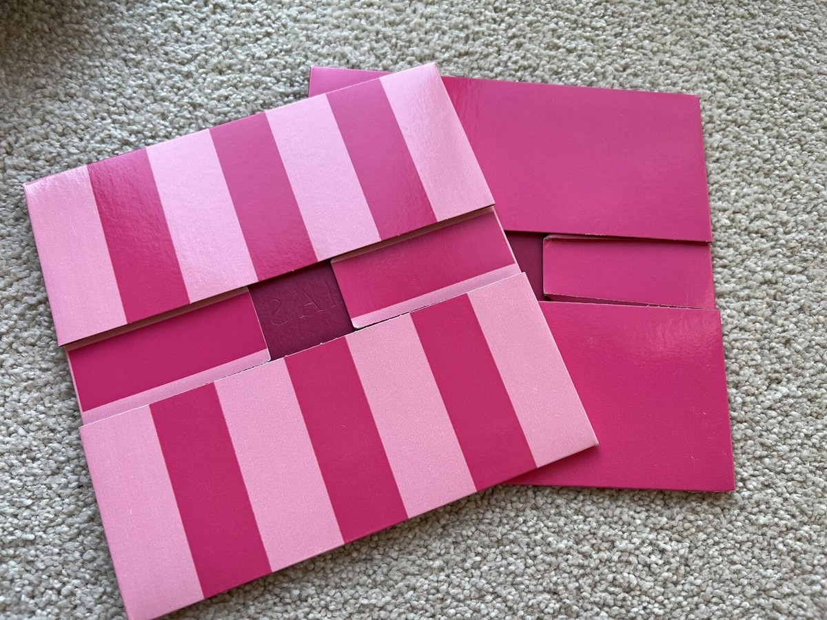 VICTORIA'S SECRET PINK STRIPED GIFT BOX 7.25 VICTORIA'S SECRET PINK STRIPED GIFT BOX 7.25