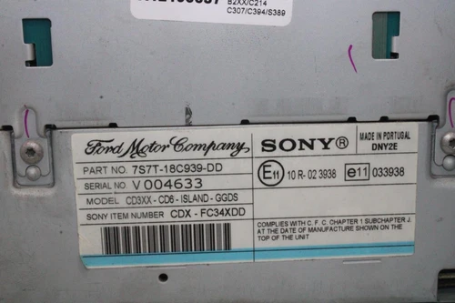 7S7T18C939DD Sistema Audio/Radio Cd para FORD GRAND C-MAX (CB7) * 1500143 - Imagen 3 de 7